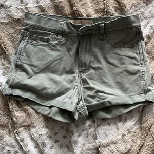 Army Green Hollister High-Rise Shorts